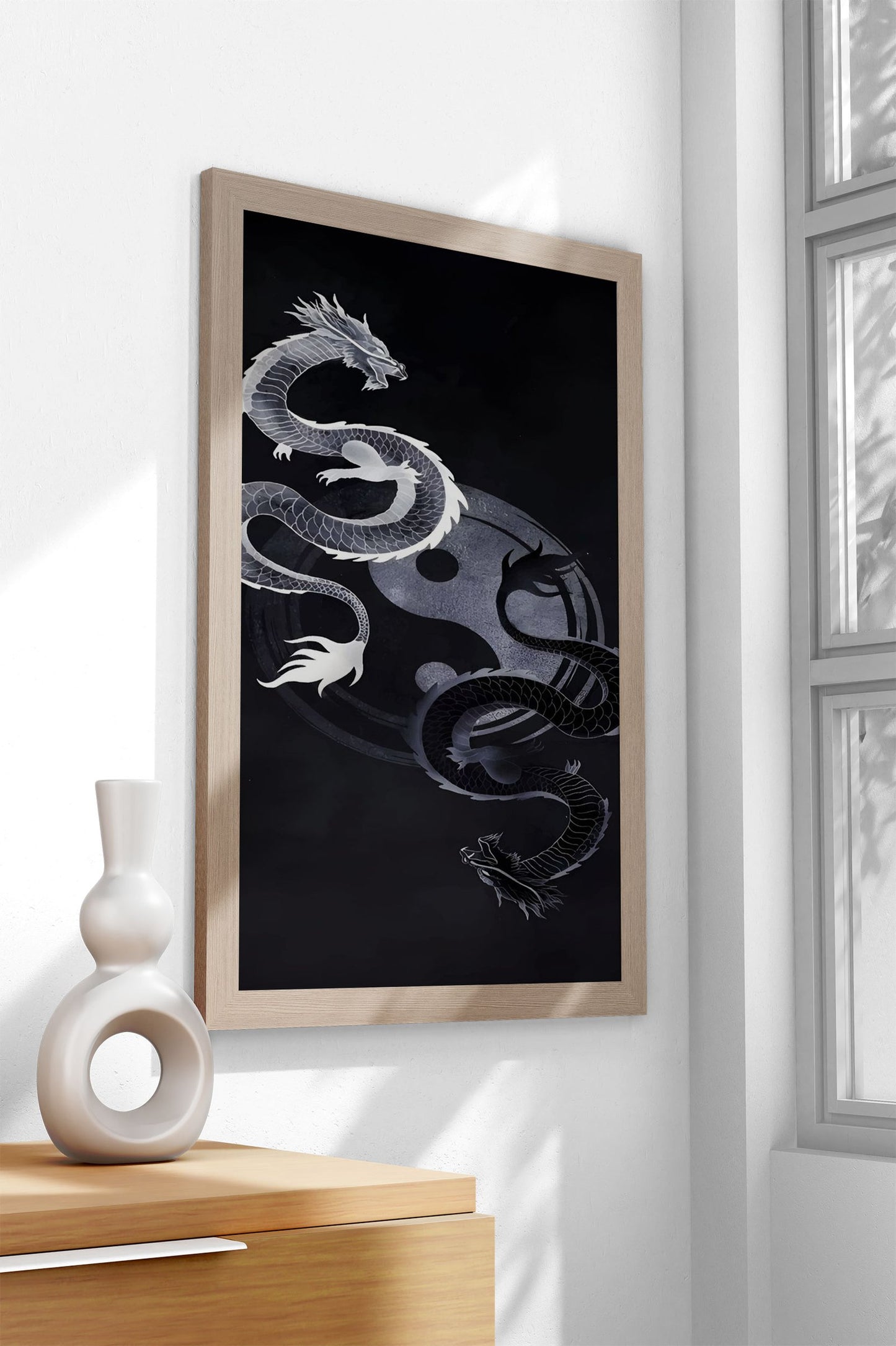 Dragon Yin Yang II Asian Style Poster | Wall Art for Home & Office | High-Quality Print