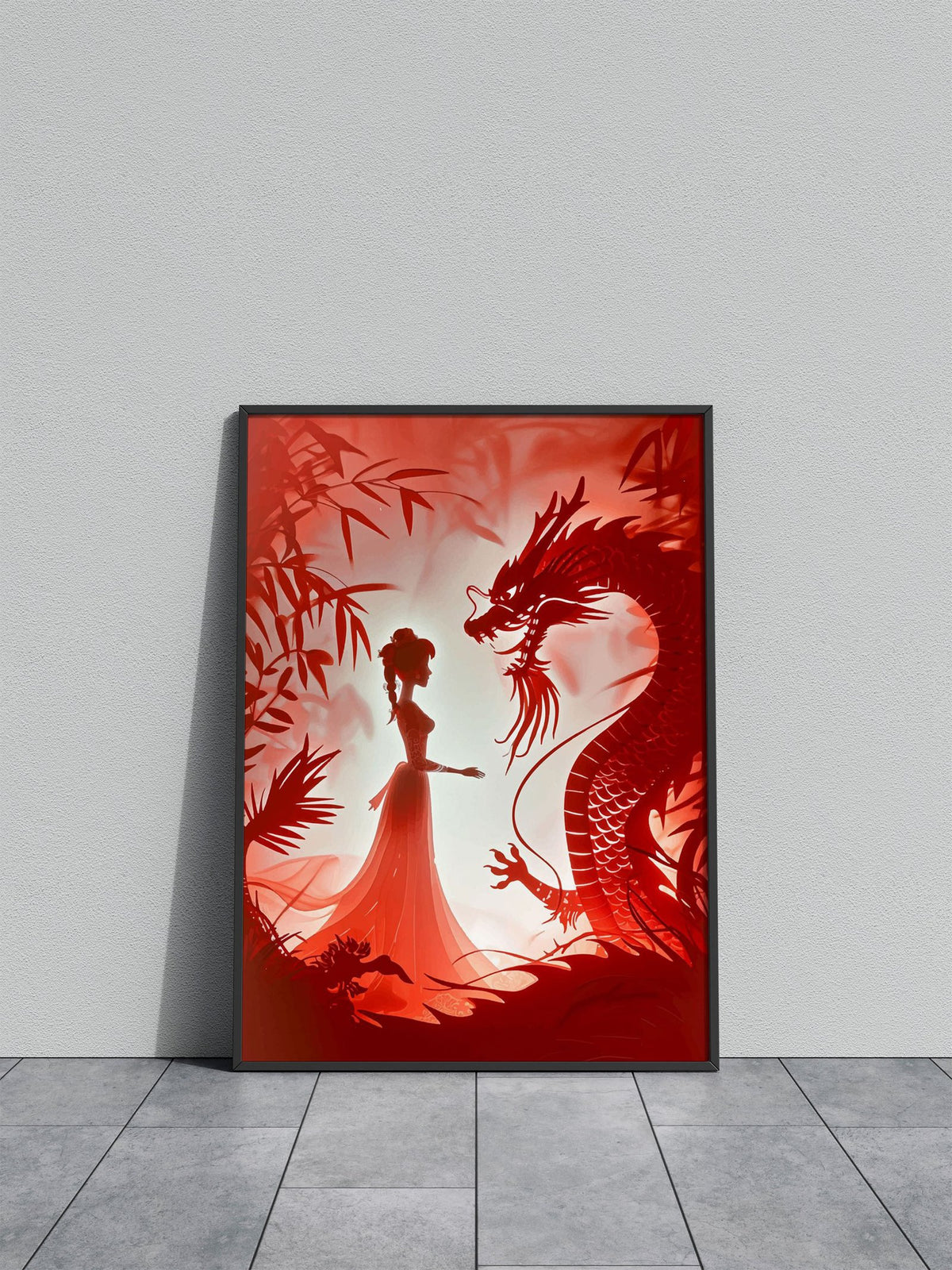 Dragon and Woman Asian Style Poster | Wall Art for Home & Office | High-Quality Print - High-Quality Visual Display