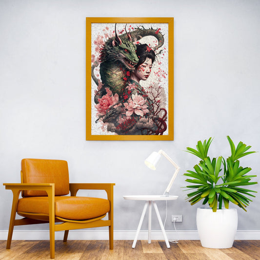 Dragon geisha Asian Style Poster | Wall Art for Home & Office | High-Quality Print - High-Quality Visual Display