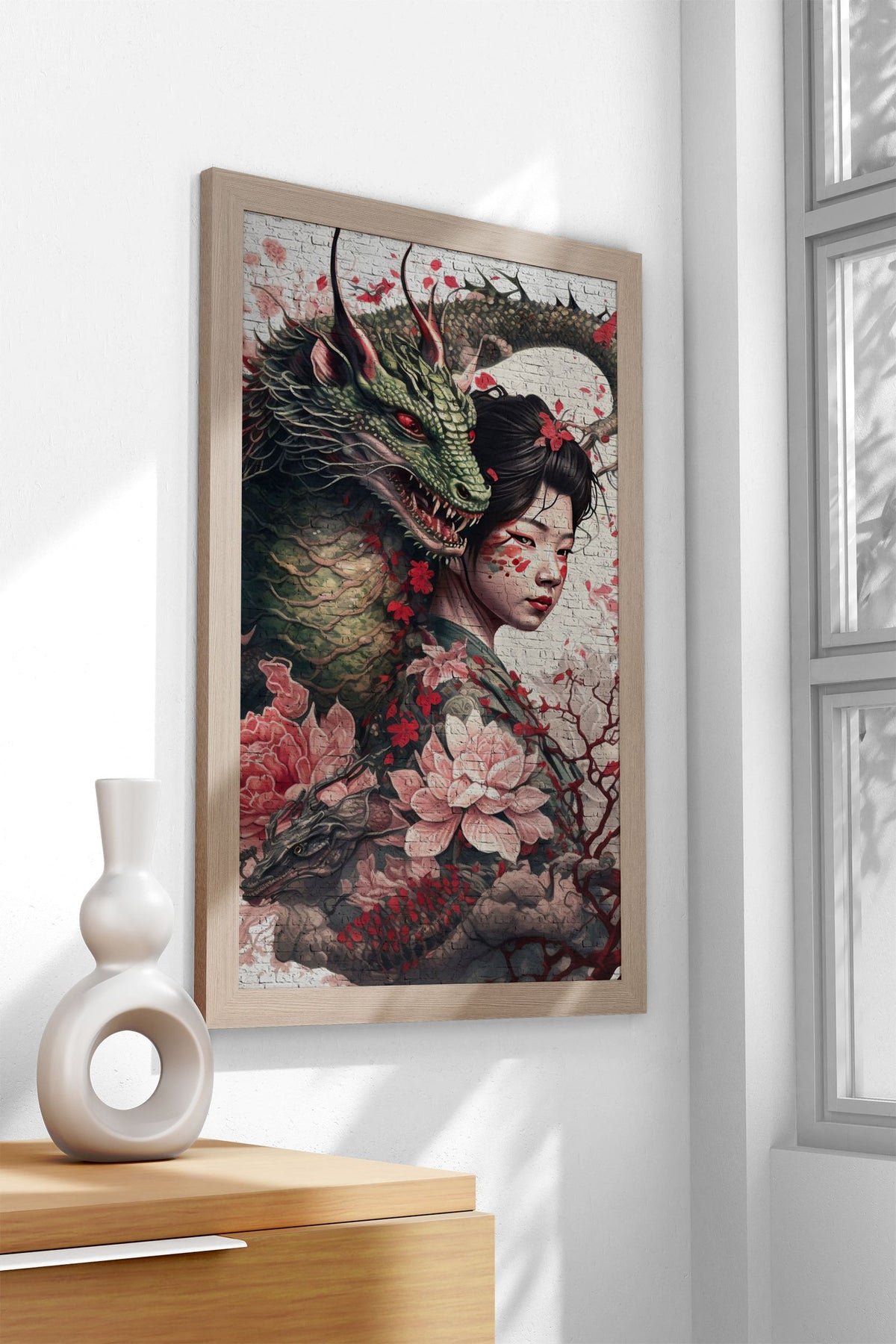 Dragon geisha Asian Style Poster | Wall Art for Home & Office | High-Quality Print - High-Quality Visual Display