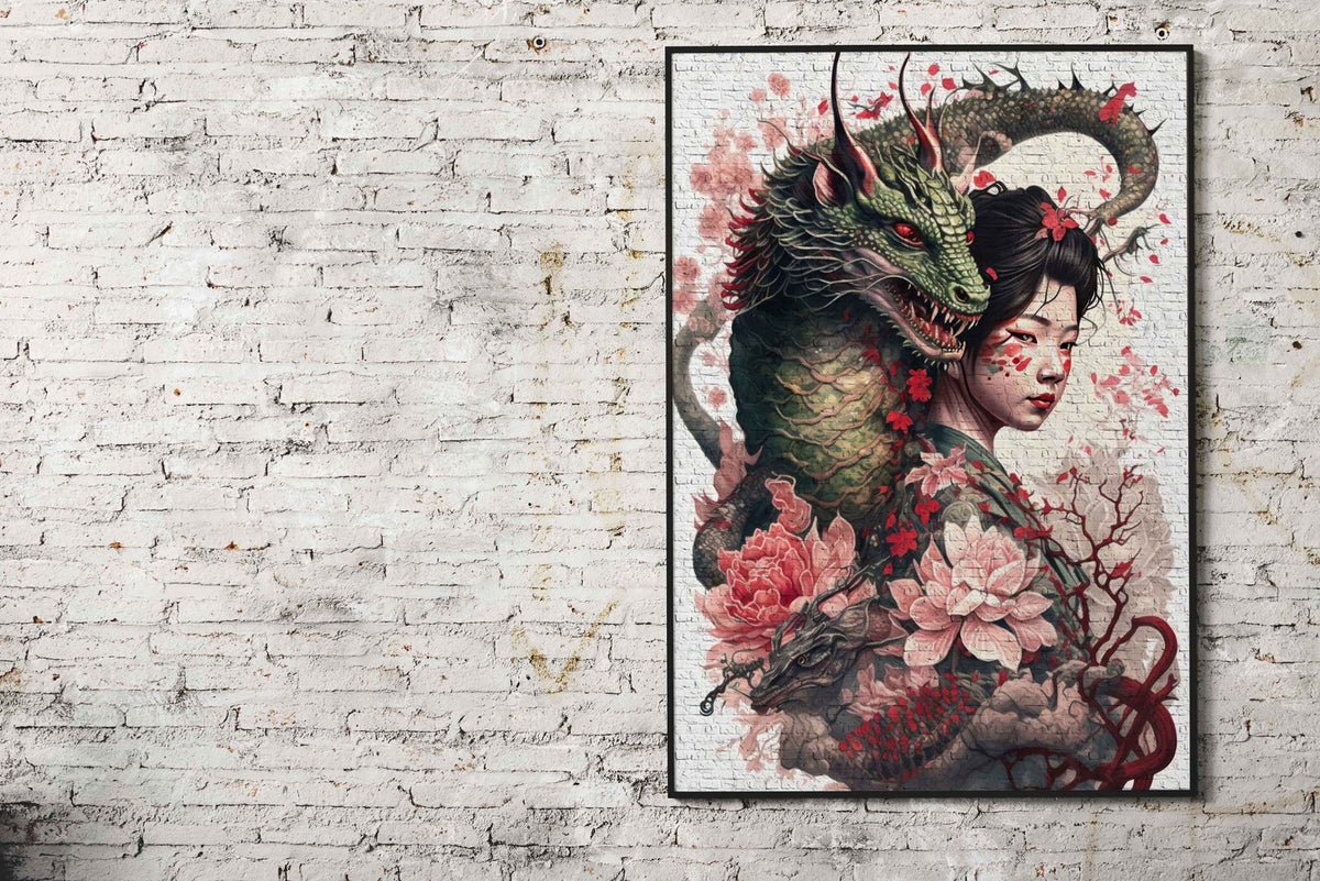 Dragon geisha Asian Style Poster | Wall Art for Home & Office | High-Quality Print - High-Quality Visual Display