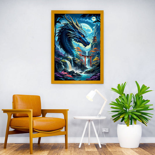 Dragon silhouette torii Asian Style Poster | Wall Art for Home & Office | High-Quality Print - High-Quality Visual Display
