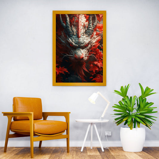 Dragon with Red Eyes Asian Style Poster | Wall Art for Home & Office | High-Quality Print - High-Quality Visual Display