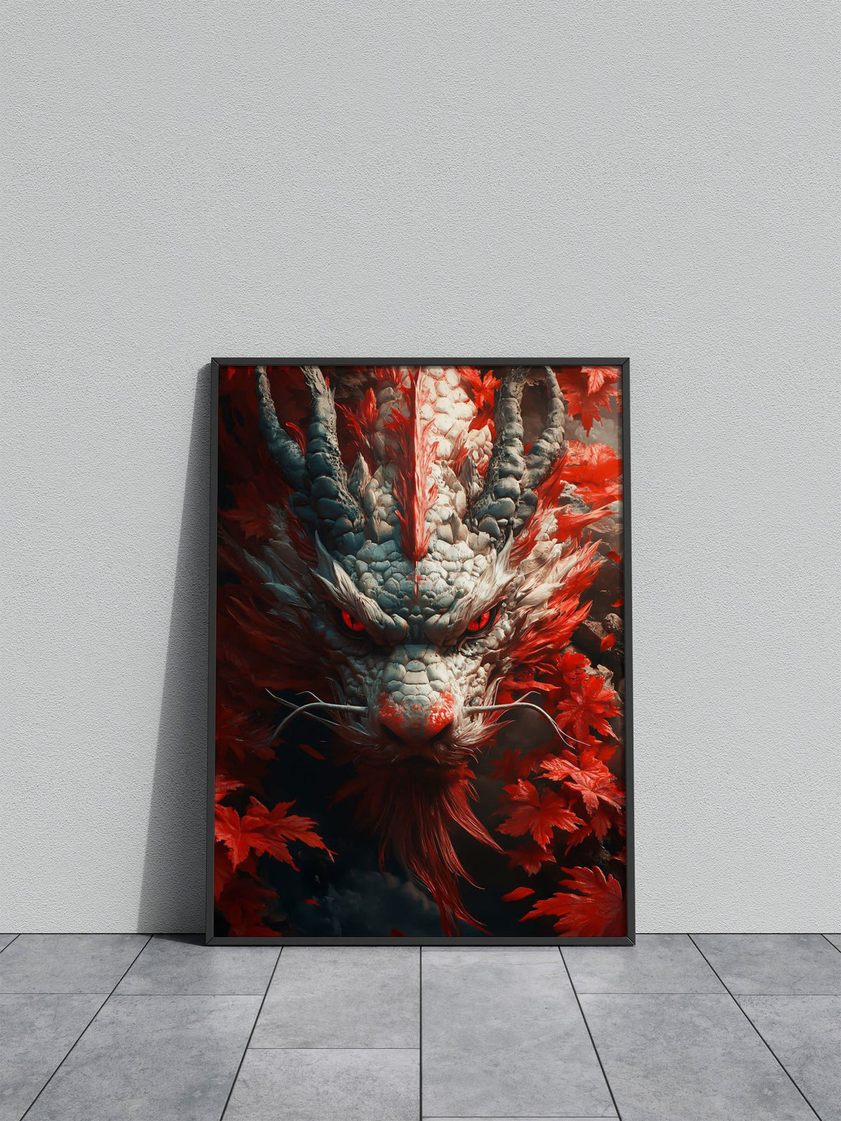 Dragon with Red Eyes Asian Style Poster | Wall Art for Home & Office | High-Quality Print - High-Quality Visual Display