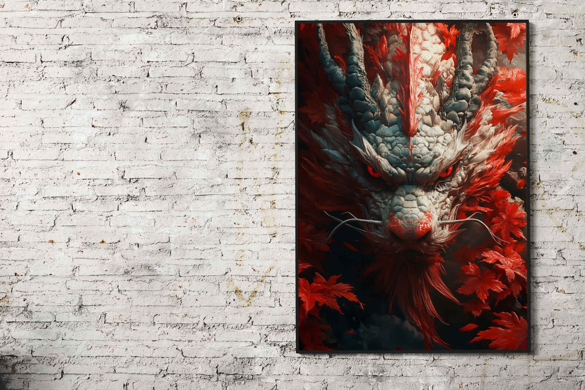 Dragon with Red Eyes Asian Style Poster | Wall Art for Home & Office | High-Quality Print - High-Quality Visual Display
