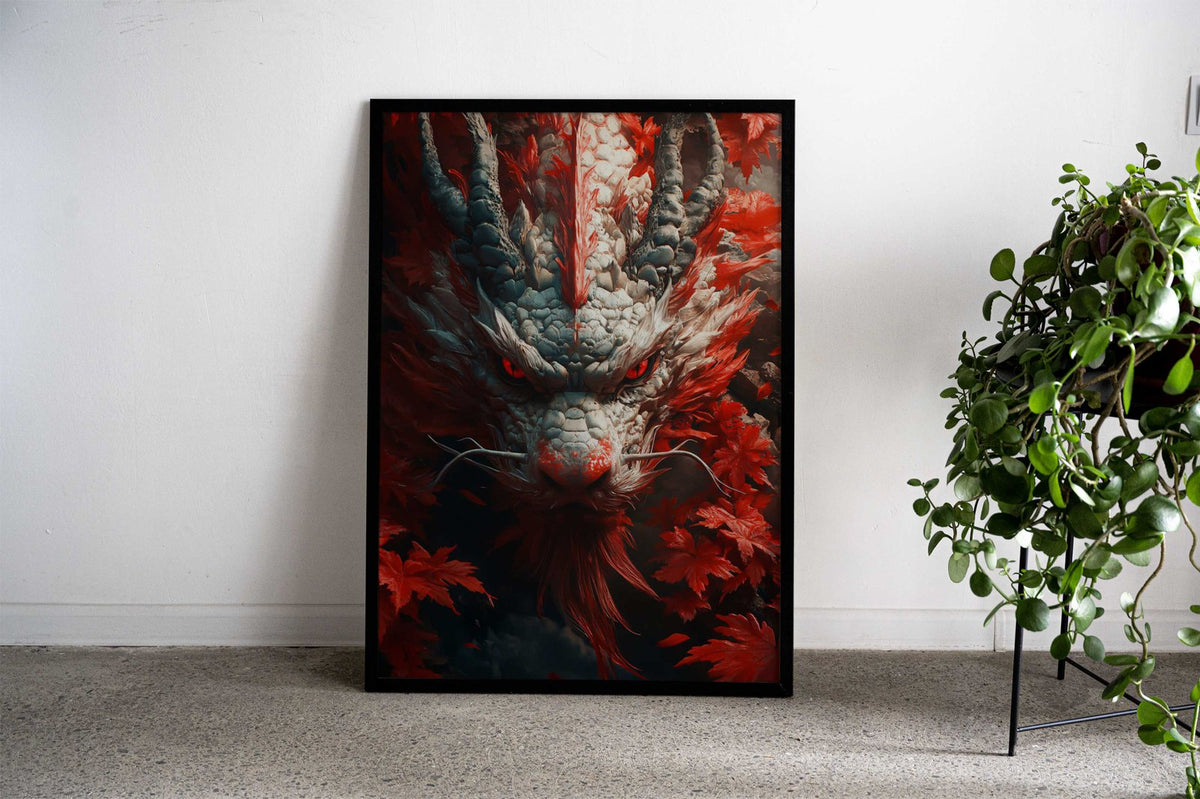 Dragon with Red Eyes Asian Style Poster | Wall Art for Home & Office | High-Quality Print - High-Quality Visual Display