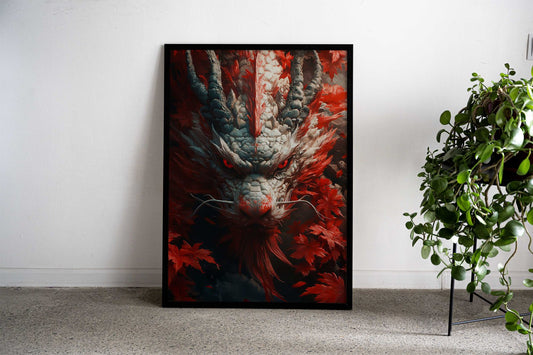 Dragon with Red Eyes Asian Style Poster | Wall Art for Home & Office | High-Quality Print - High-Quality Visual Display