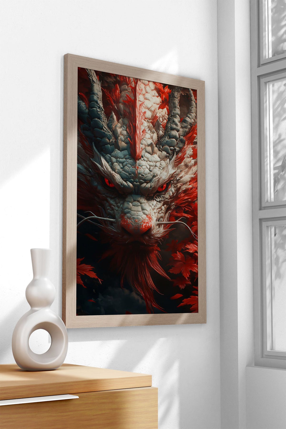 Dragon with Red Eyes Asian Style Poster | Wall Art for Home & Office | High-Quality Print - High-Quality Visual Display