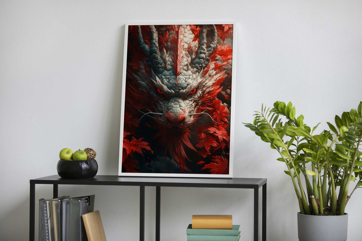 Dragon with Red Eyes Asian Style Poster | Wall Art for Home & Office | High-Quality Print - High-Quality Visual Display