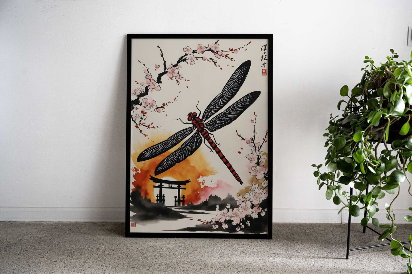 Dragonfly Japan Painting Asian Style Poster | Wall Art for Home & Office | High-Quality Print