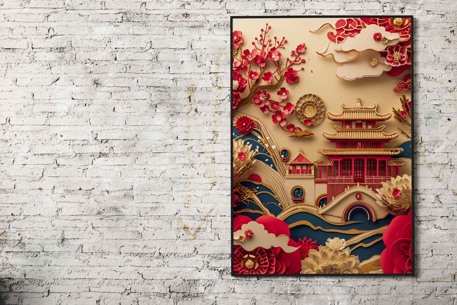 Dragons Embrace Asian Style Poster | Wall Art for Home & Office | High-Quality Print - High-Quality Visual Display