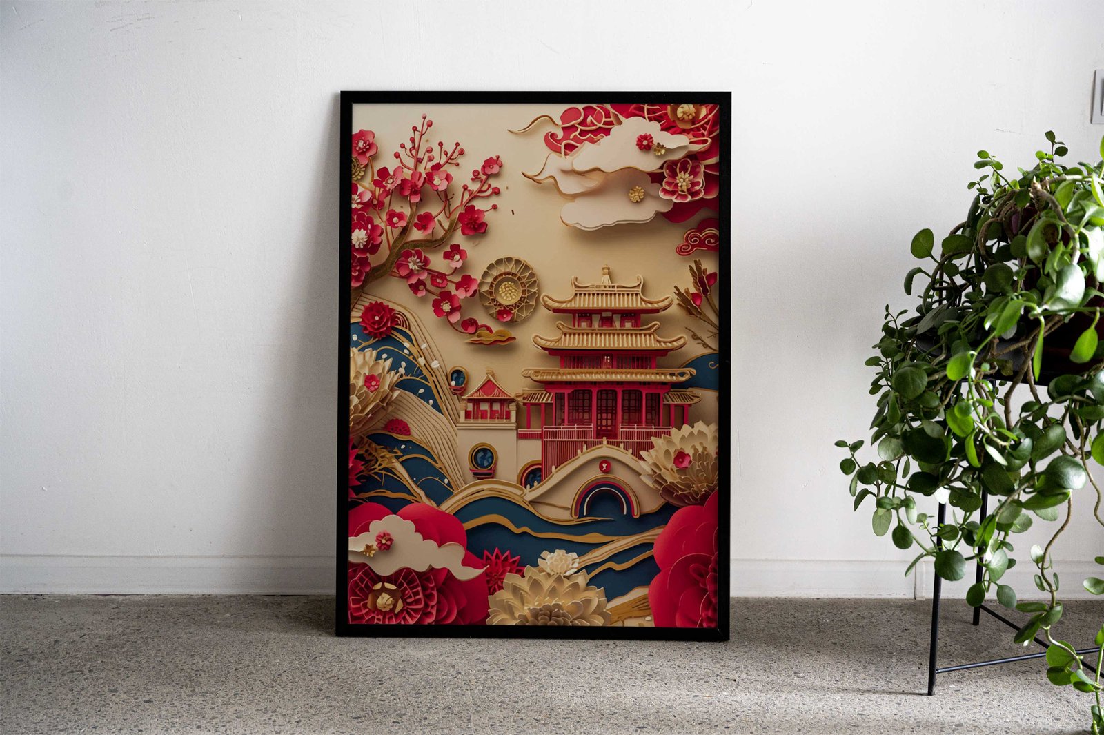 Dragons Embrace Asian Style Poster | Wall Art for Home & Office | High-Quality Print - High-Quality Visual Display