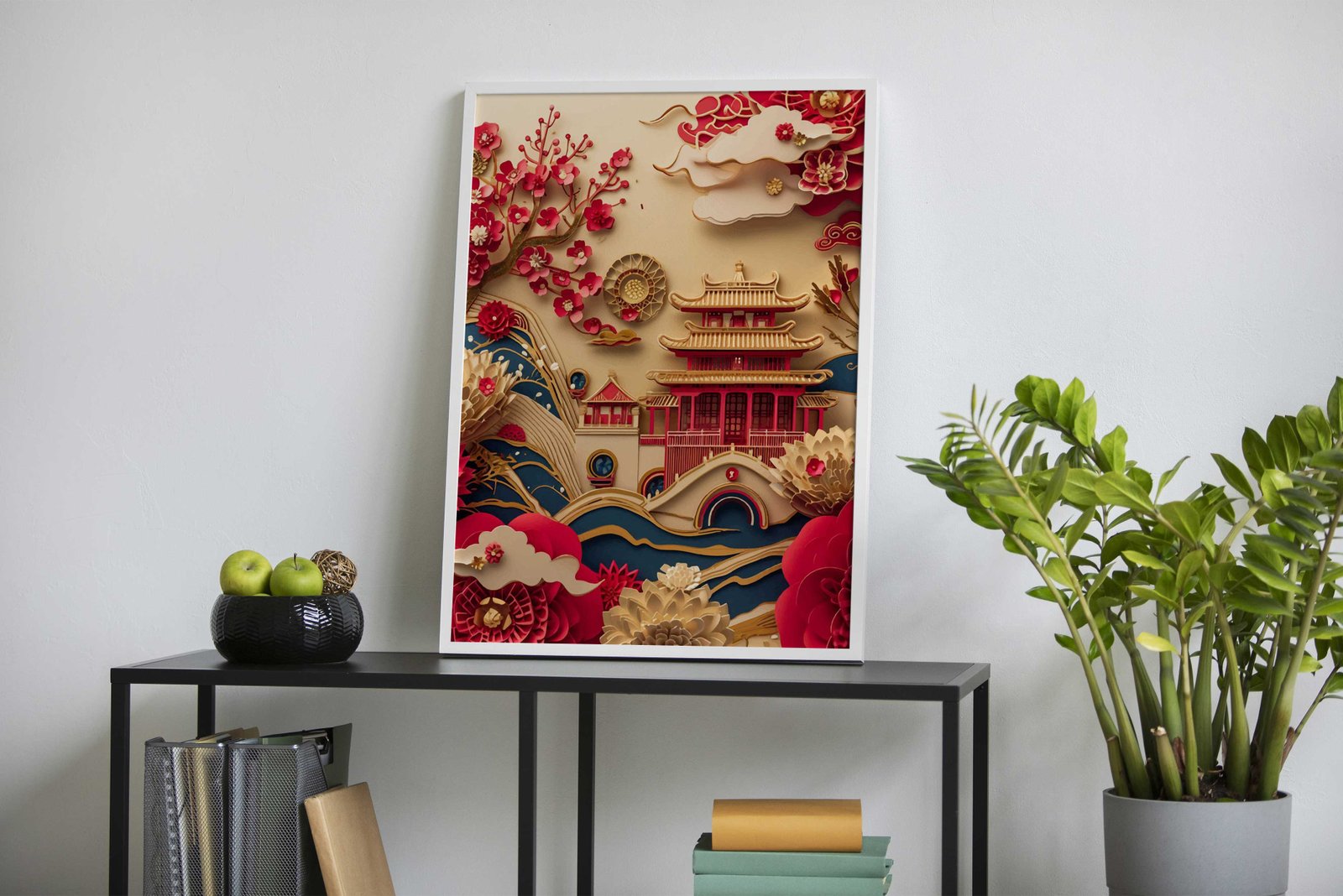 Dragons Embrace Asian Style Poster | Wall Art for Home & Office | High-Quality Print - High-Quality Visual Display