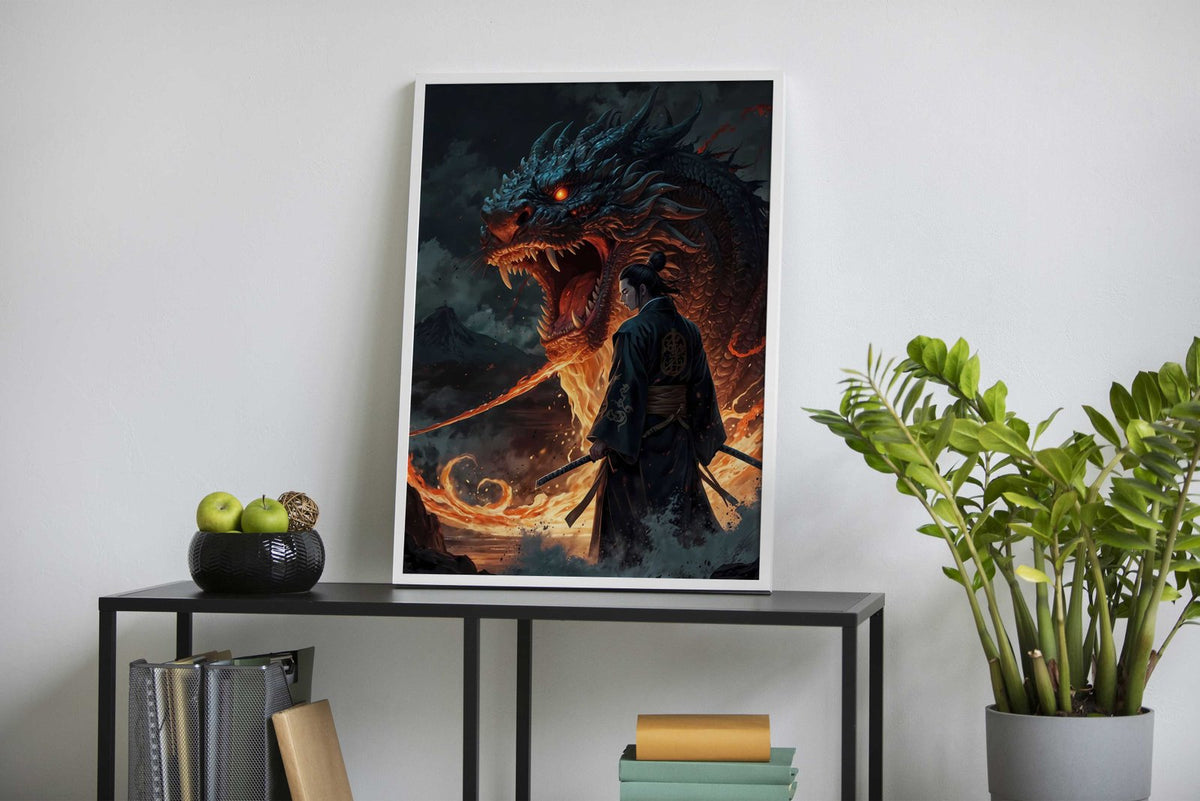 Dragons Fury Asian Style Poster | Wall Art for Home & Office | High-Quality Print - High-Quality Visual Display