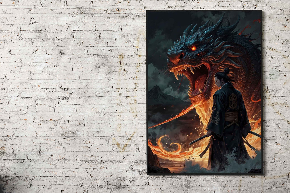 Dragons Fury Asian Style Poster | Wall Art for Home & Office | High-Quality Print - High-Quality Visual Display