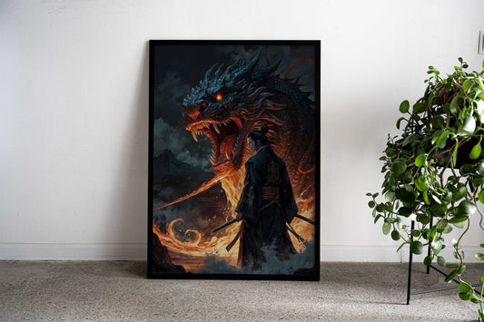 Dragons Fury Asian Style Poster | Wall Art for Home & Office | High-Quality Print - High-Quality Visual Display