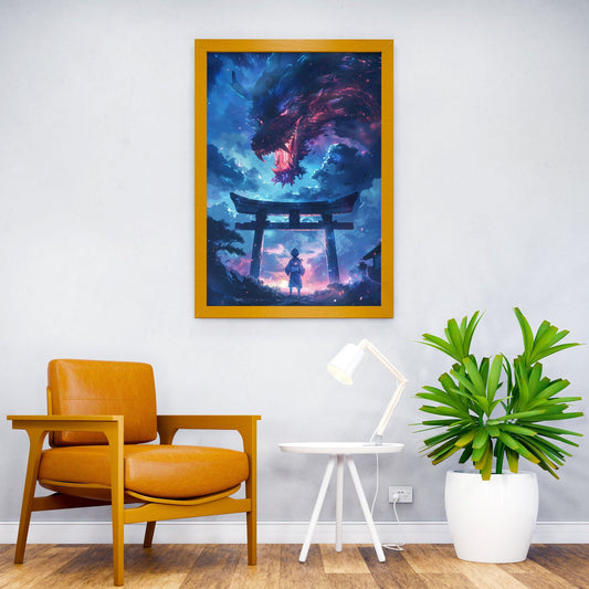 Dragons Torii Gate Anime Asian Style Poster | Wall Art for Home & Office | High-Quality Print - High-Quality Visual Display
