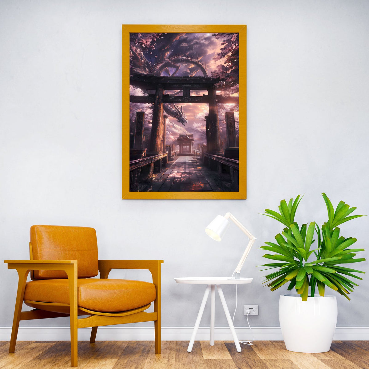 Dragons Torii Gate Asian Style Poster | Wall Art for Home & Office | High-Quality Print - High-Quality Visual Display