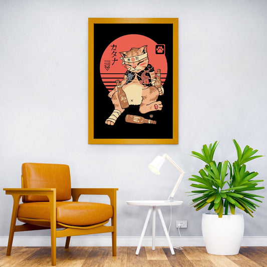 Drunken Meowster Asian Style Poster | Wall Art for Home & Office | High-Quality Print - High-Quality Visual Display