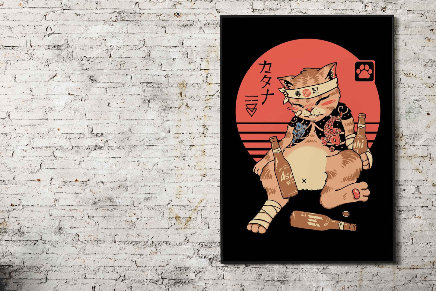 Drunken Meowster Asian Style Poster | Wall Art for Home & Office | High-Quality Print - High-Quality Visual Display