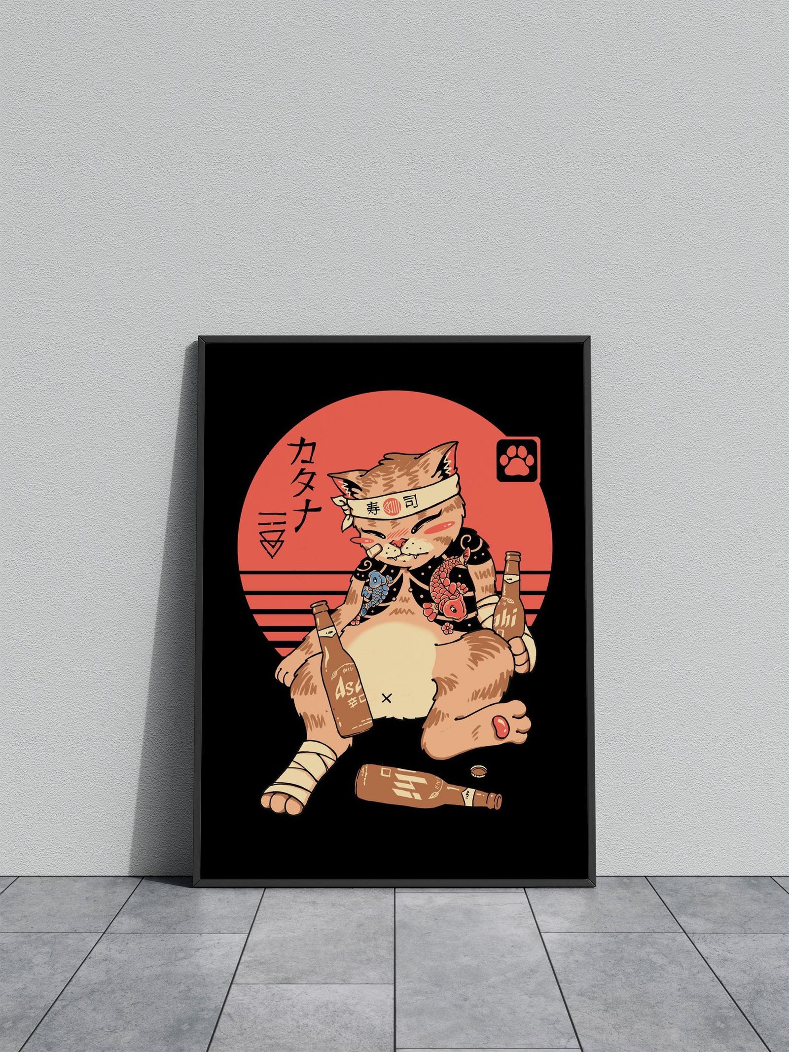 Drunken Meowster Asian Style Poster | Wall Art for Home & Office | High-Quality Print - High-Quality Visual Display