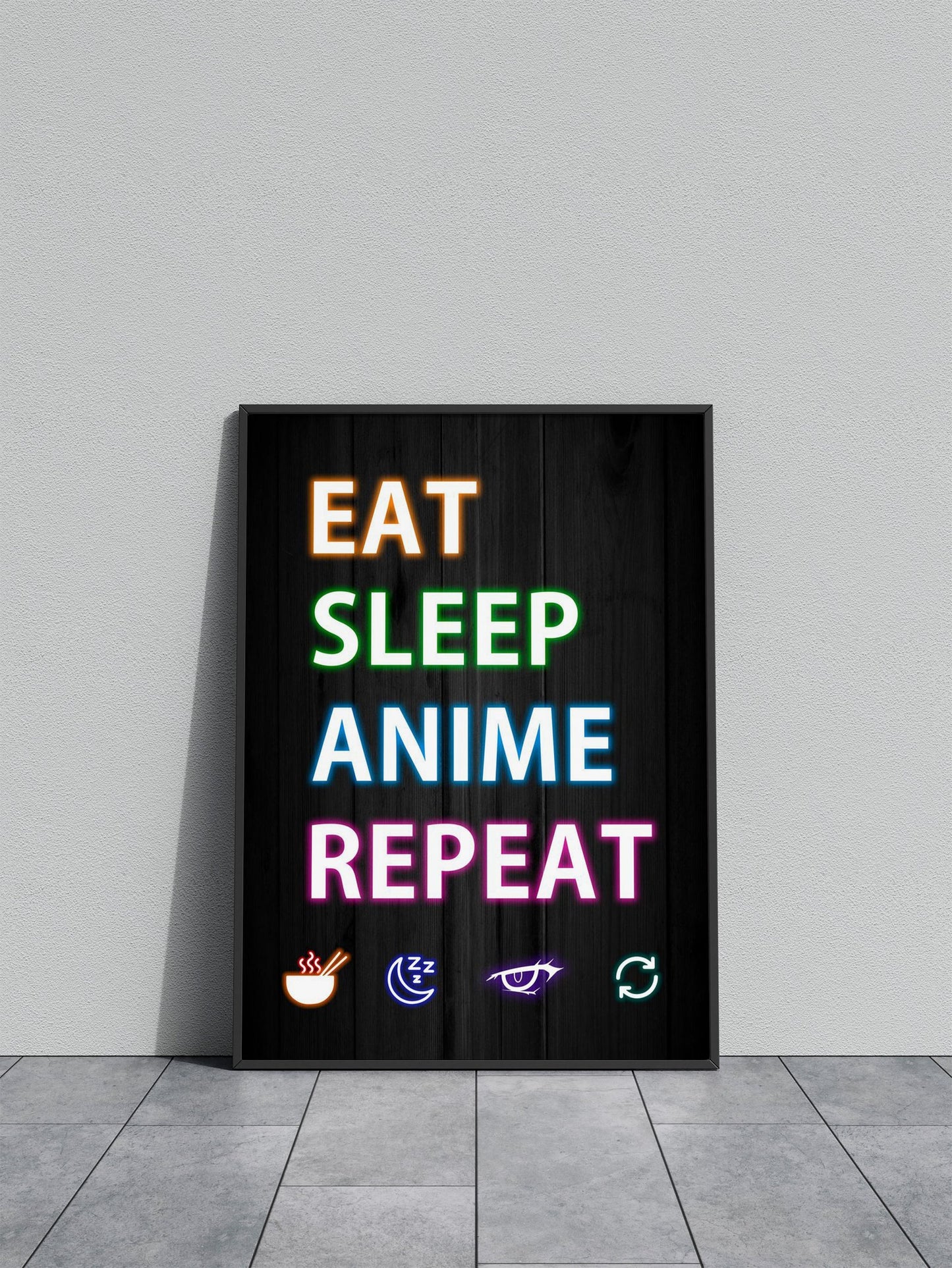 Eat Sleep Anime Repeat Asian Style Poster | Wall Art for Home & Office | High-Quality Print - High-Quality Visual Display