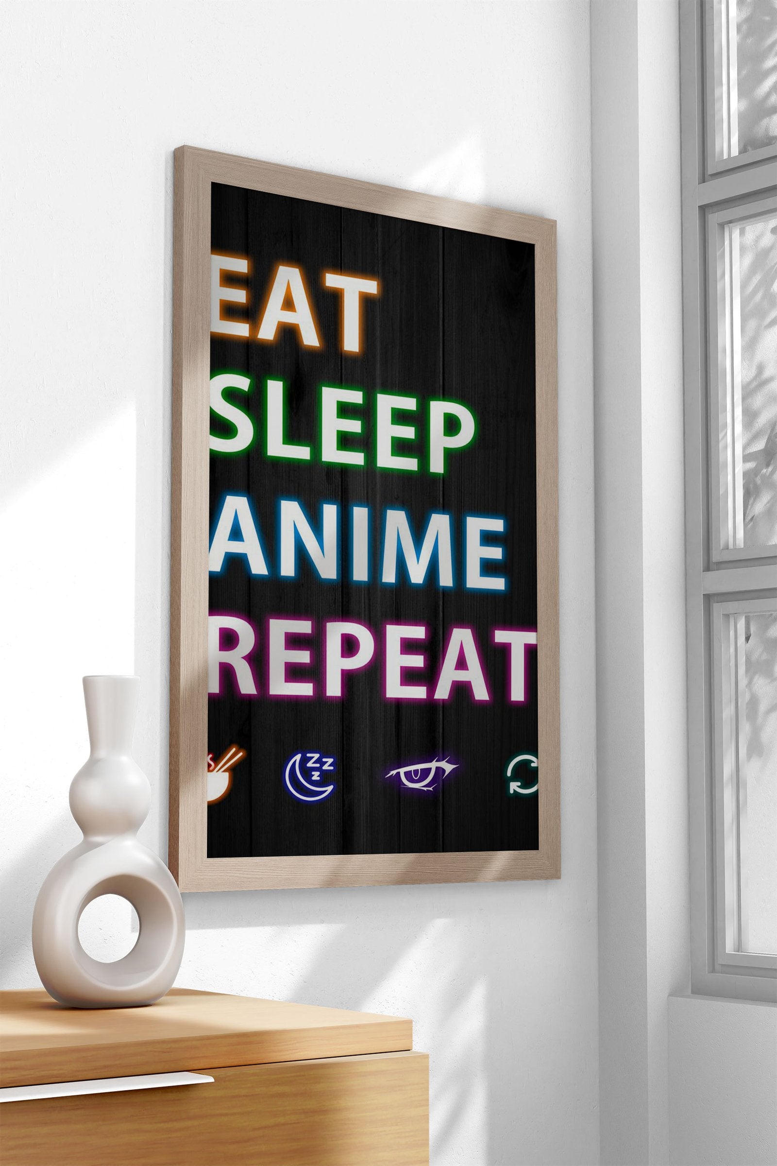 Eat Sleep Anime Repeat Asian Style Poster | Wall Art for Home & Office | High-Quality Print - High-Quality Visual Display