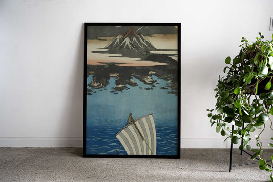 Edo Waterfront Serenity Asian Style Poster | Wall Art for Home & Office | High-Quality Print - High-Quality Visual Display