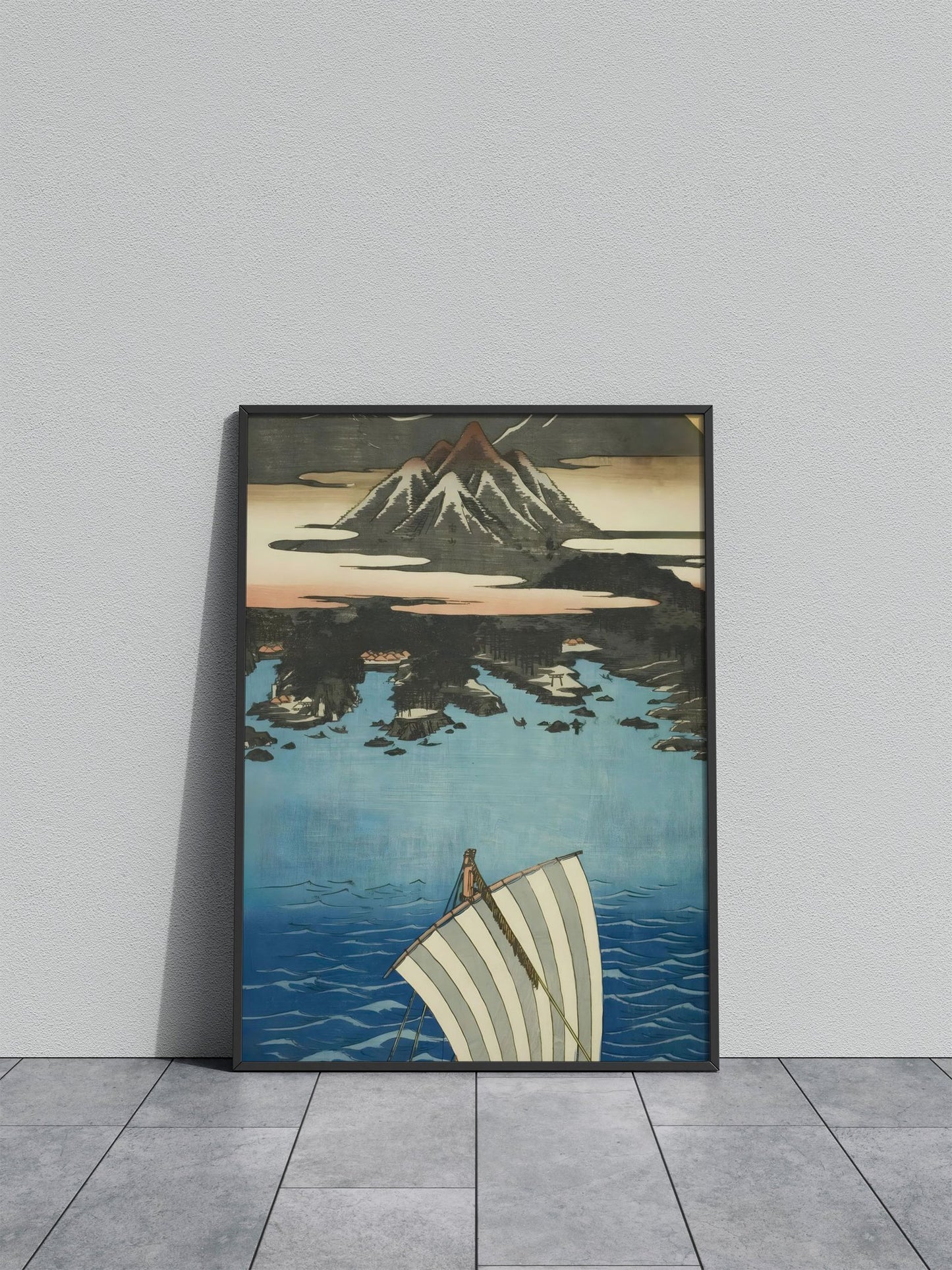 Edo Waterfront Serenity Asian Style Poster | Wall Art for Home & Office | High-Quality Print - High-Quality Visual Display
