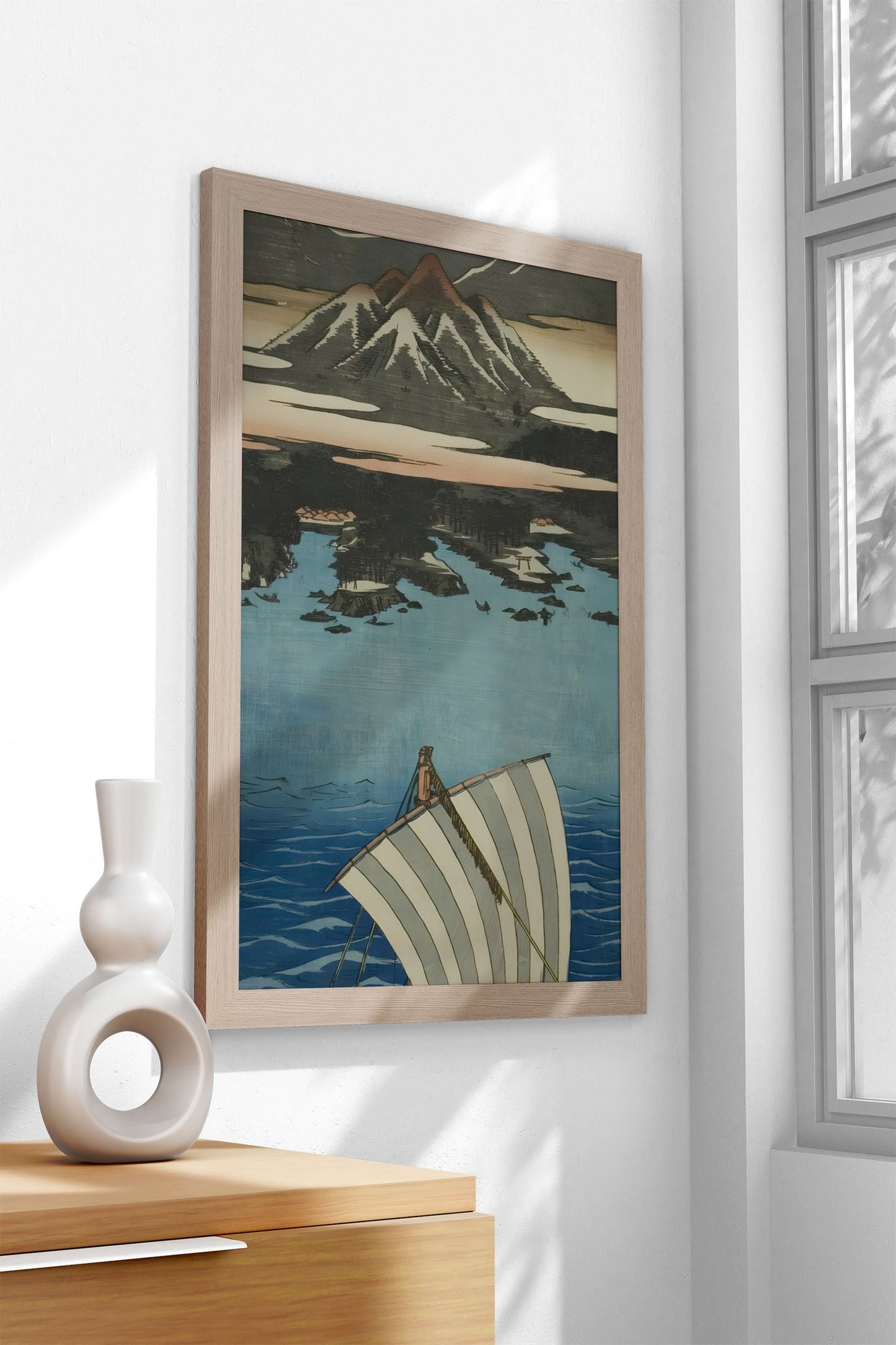 Edo Waterfront Serenity Asian Style Poster | Wall Art for Home & Office | High-Quality Print - High-Quality Visual Display