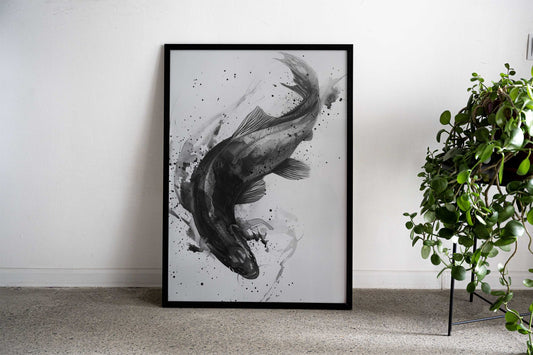 Eel Watercolor Asian Style Poster | Wall Art for Home & Office | High-Quality Print - High-Quality Premium Wall Art Decor Sticker
