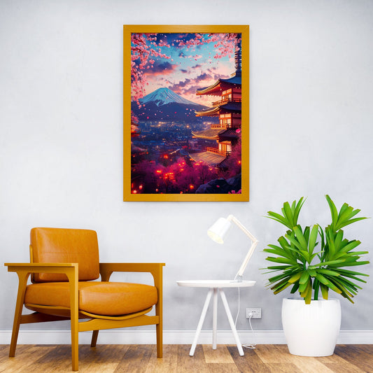 Epic Scenic Sunset Flowers Asian Style Poster | Wall Art for Home & Office | High-Quality Print - High-Quality Visual Display