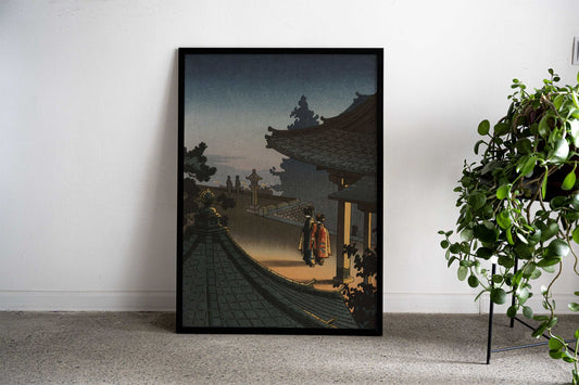 Evening at Miidera Temple Asian Style Poster | Wall Art for Home & Office | High-Quality Print - High-Quality Visual Display
