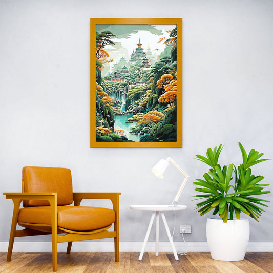 Fairytale Asian village Asian Style Poster | Wall Art for Home & Office | High-Quality Print - High-Quality Visual Display