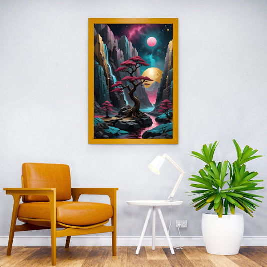 Fantasy Mountain japanese Asian Style Poster | Wall Art for Home & Office | High-Quality Print - High-Quality Visual Display