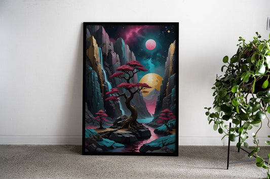 Fantasy Mountain japanese Asian Style Poster | Wall Art for Home & Office | High-Quality Print - High-Quality Visual Display