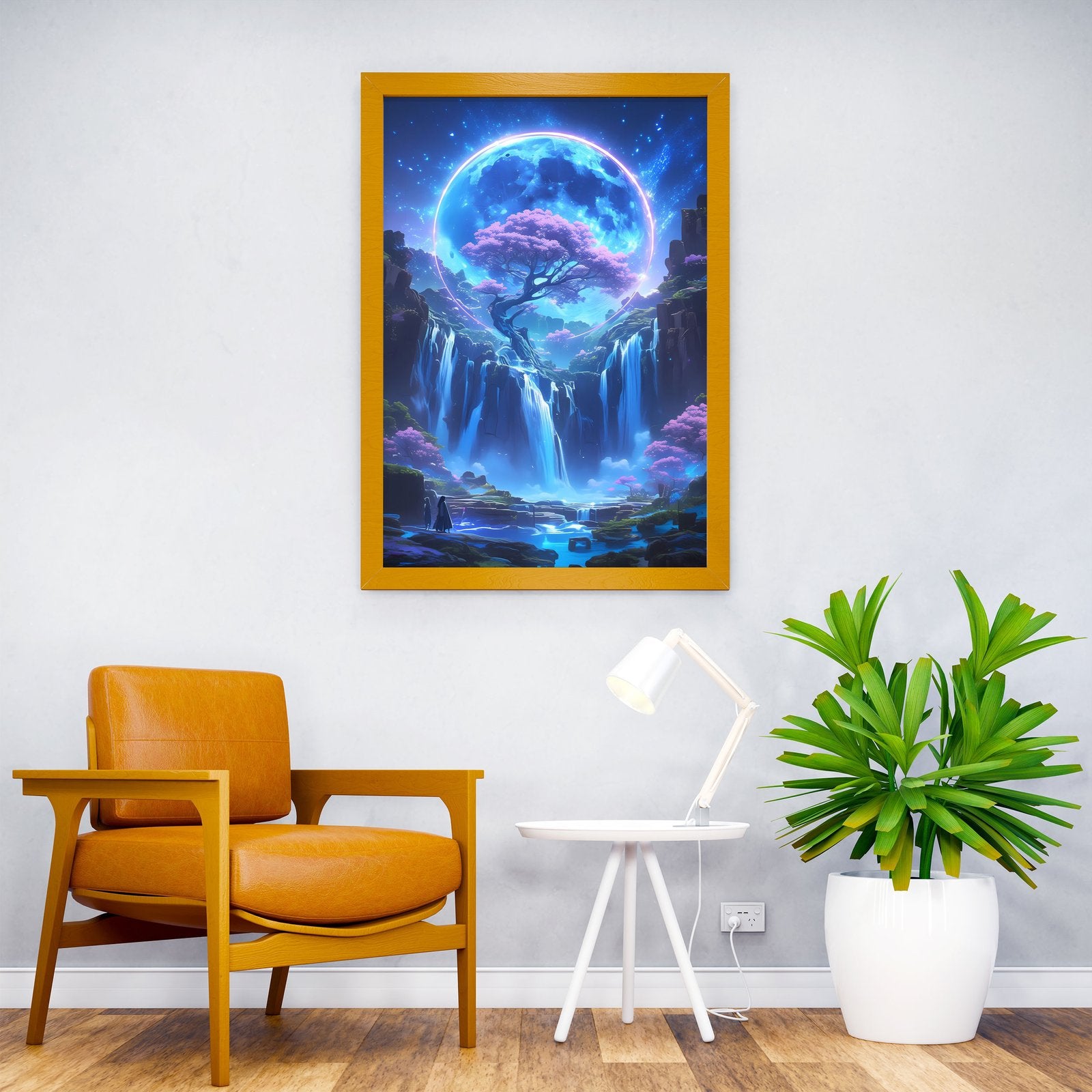 Fantasy Waterfall Landscape Asian Style Poster | Wall Art for Home & Office | High-Quality Print - High-Quality Visual Display
