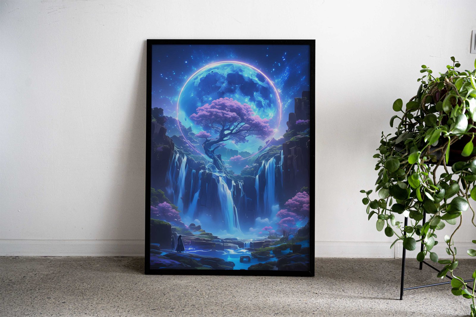 Fantasy Waterfall Landscape Asian Style Poster | Wall Art for Home & Office | High-Quality Print - High-Quality Visual Display
