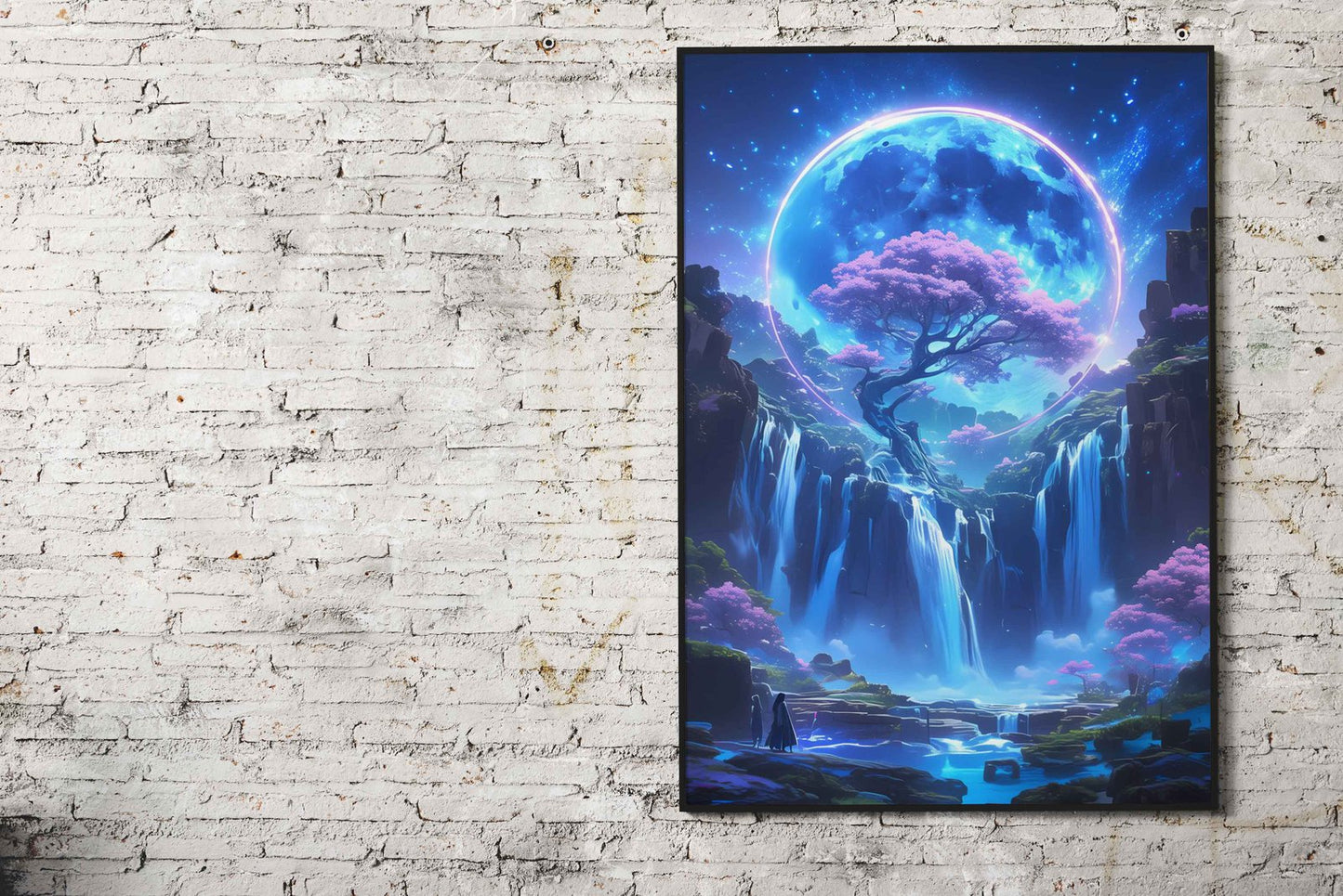 Fantasy Waterfall Landscape Asian Style Poster | Wall Art for Home & Office | High-Quality Print - High-Quality Visual Display