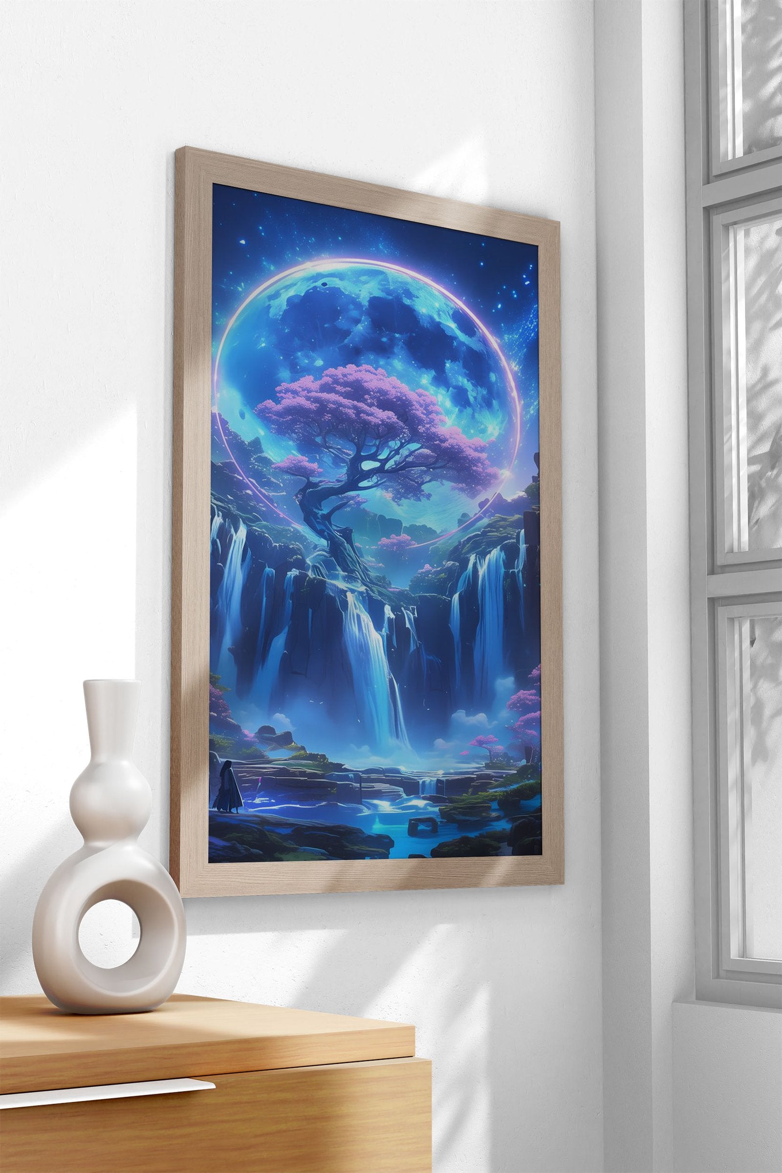 Fantasy Waterfall Landscape Asian Style Poster | Wall Art for Home & Office | High-Quality Print - High-Quality Visual Display