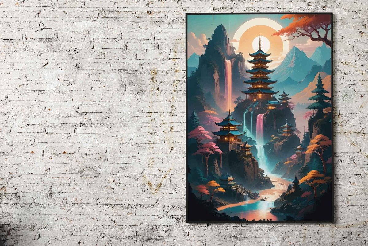 Fantasy japanese Landscape Asian Style Poster | Wall Art for Home & Office | High-Quality Print - High-Quality Visual Display