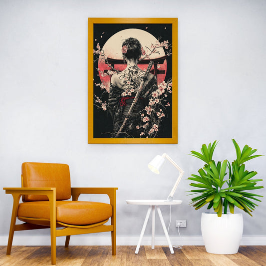 Female Samurai Geisha Asian Style Poster | Wall Art for Home & Office | High-Quality Print - High-Quality Visual Display