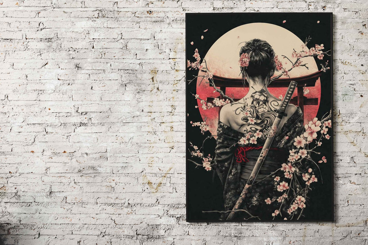Female Samurai Geisha Asian Style Poster | Wall Art for Home & Office | High-Quality Print - High-Quality Visual Display
