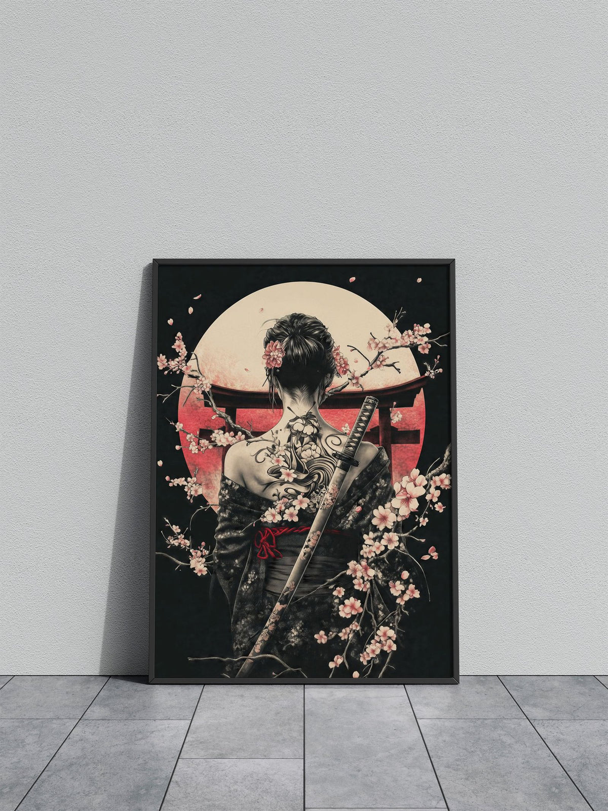 Female Samurai Geisha Asian Style Poster | Wall Art for Home & Office | High-Quality Print - High-Quality Visual Display