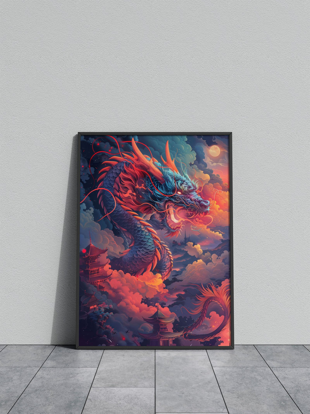Ferocious Japanese Dragon Asian Style Poster | Wall Art for Home & Office | High-Quality Print - High-Quality Visual Display