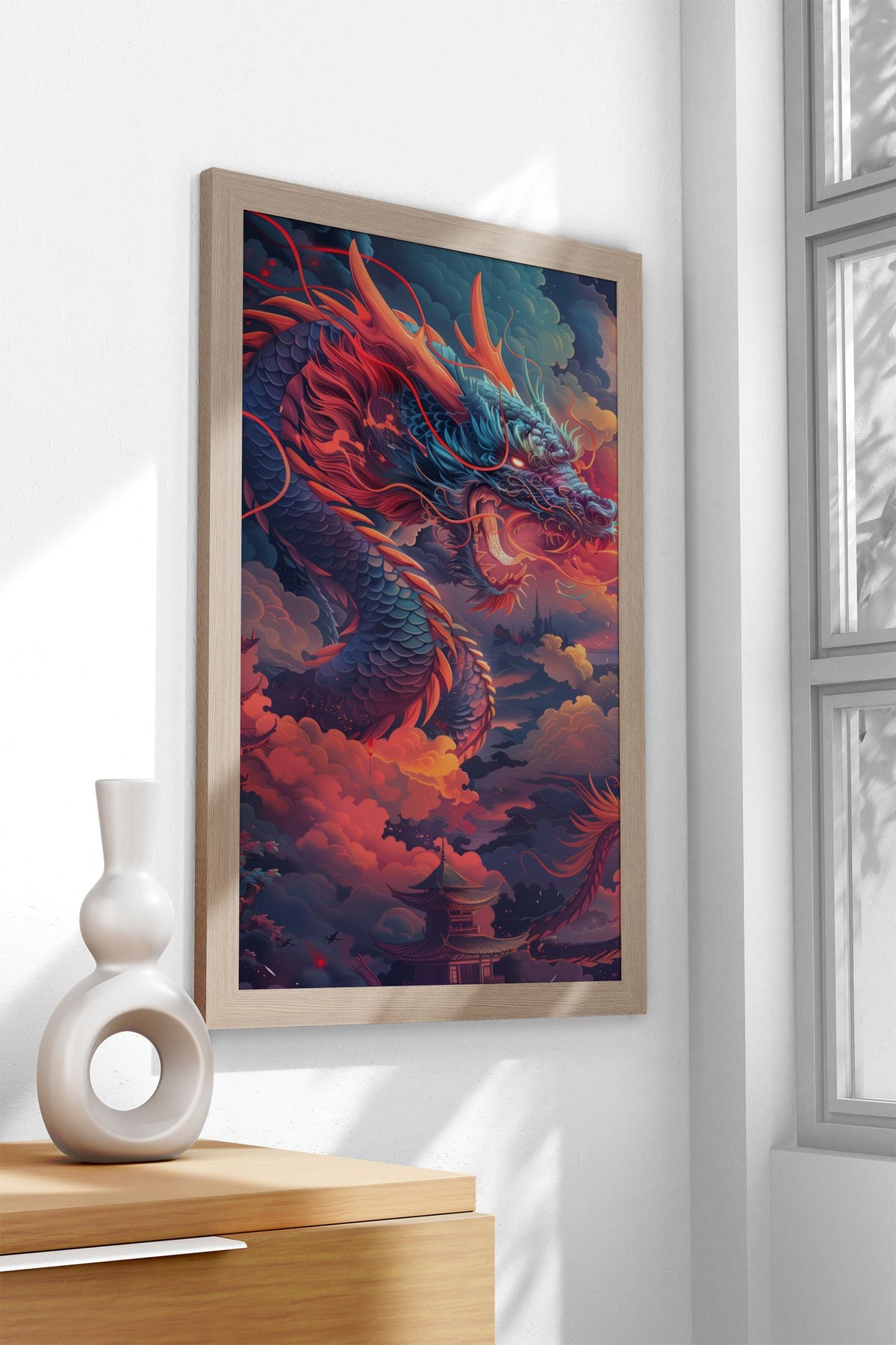 Ferocious Japanese Dragon Asian Style Poster | Wall Art for Home & Office | High-Quality Print - High-Quality Visual Display