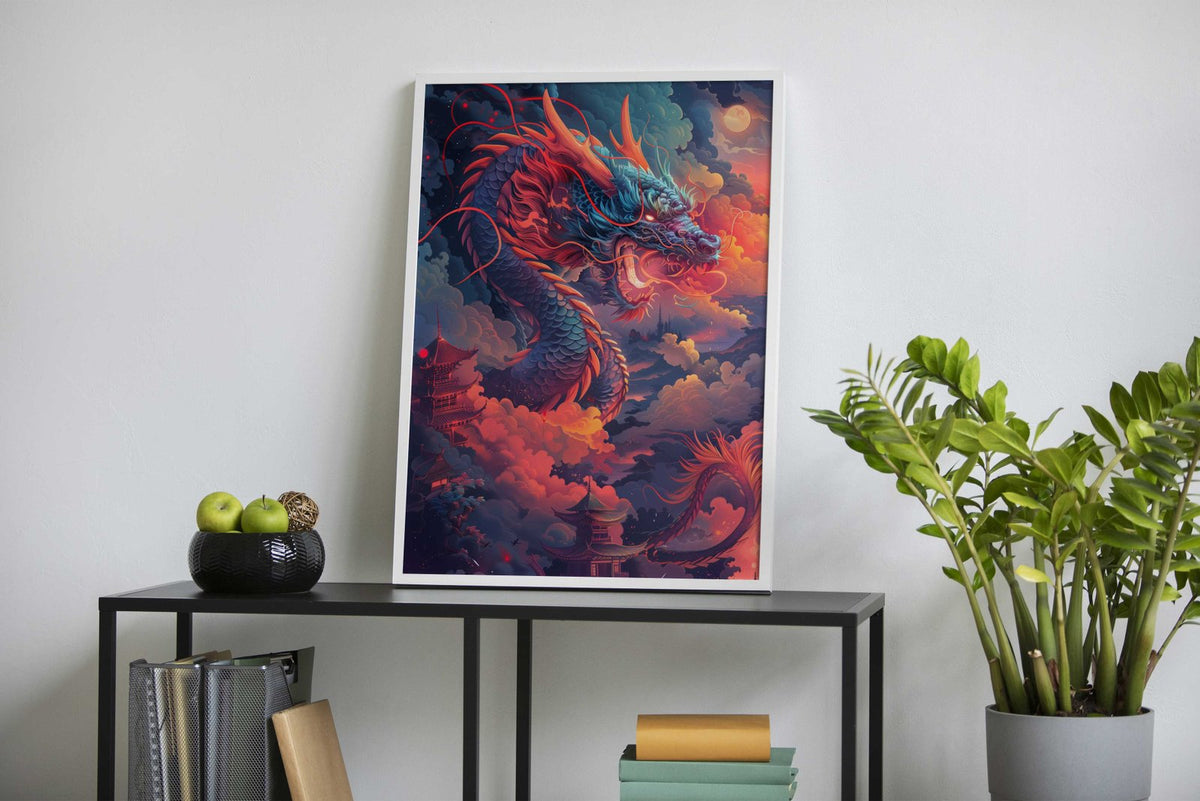 Ferocious Japanese Dragon Asian Style Poster | Wall Art for Home & Office | High-Quality Print - High-Quality Visual Display