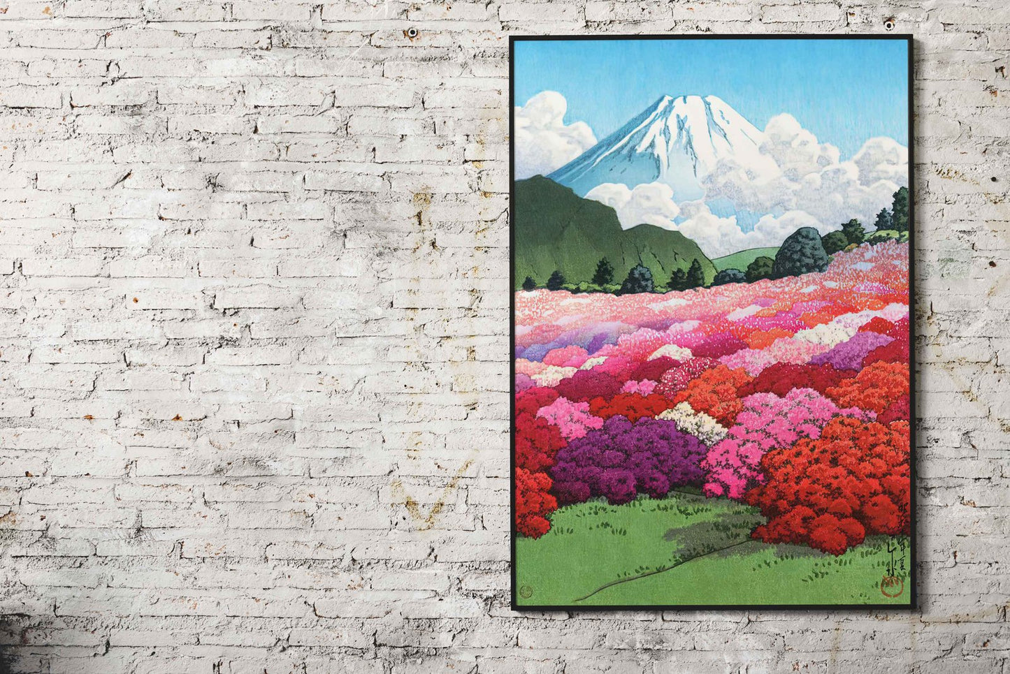 Field of Flowers at Hakone Asian Style Poster | Wall Art for Home & Office | High-Quality Print
