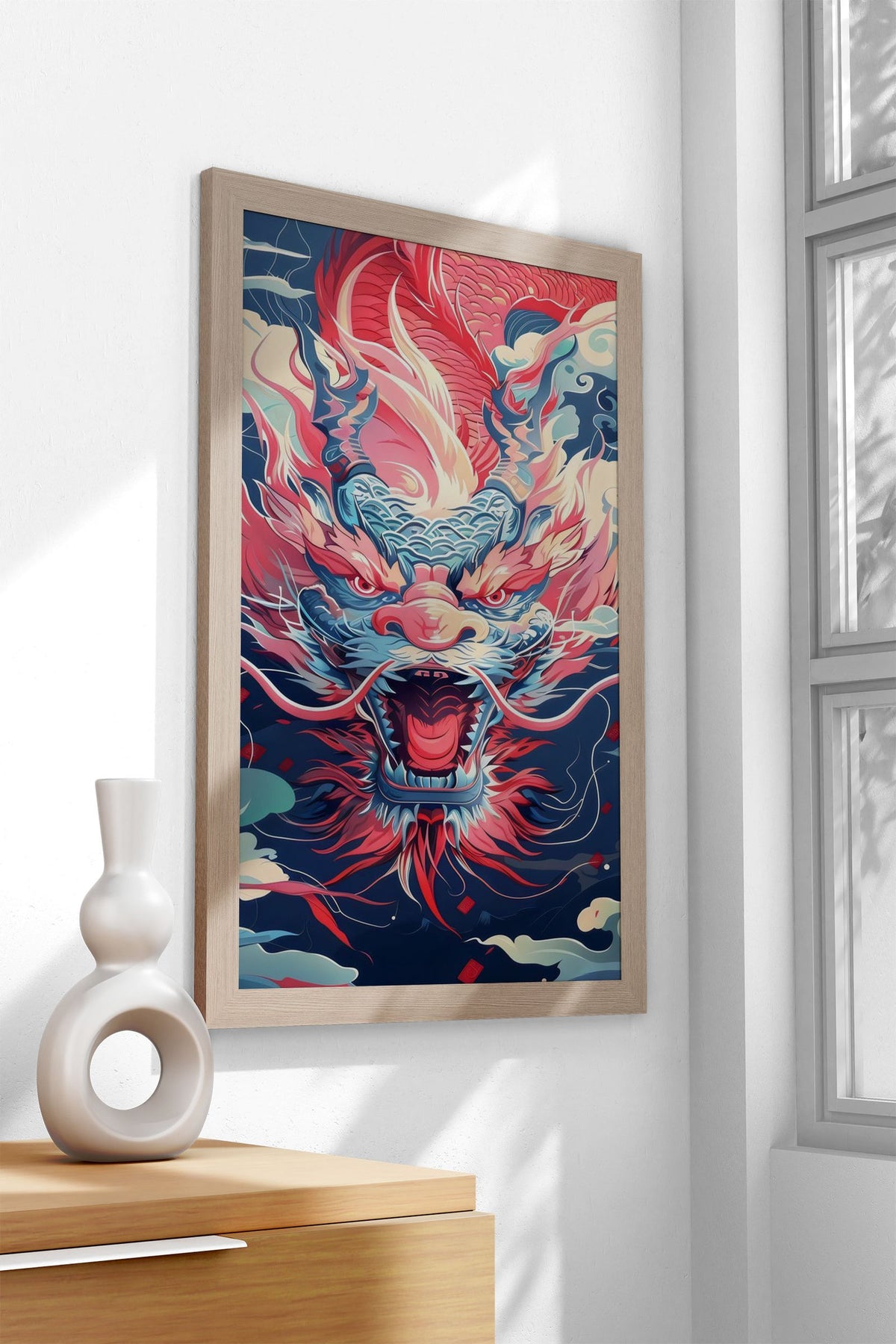 Fierce Dragon Fire Asian Style Poster | Wall Art for Home & Office | High-Quality Print - High-Quality Visual Display