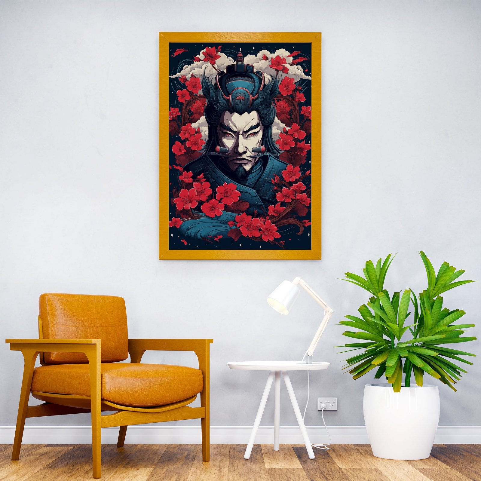 Fierce Ninja Portrait Asian Style Poster | Wall Art for Home & Office | High-Quality Print - High-Quality Visual Display